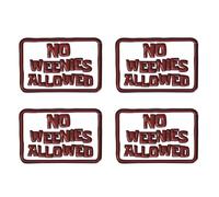 4 Pack No Weenies Allowed Enamel Lapel Pins, Funny Retro Statement Alloy Brooch Badge for Jackets, Backpacks, Hats