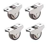 4 Pack Non Rotating Furniture Wheels 1"/1.25" Rubber Replacement Casters for Small Appliances Drawers & Bookcases - Mini Furniture Rollers for Easy Mobility