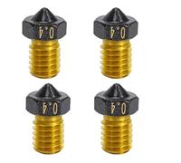 4-Pack Non Stick PTFE Coated m6 Nozzle 0.4mm Compatible with Anycubic Kobra Mega S X Chiron, Prusa i3 MK3S Prusa Mini Mini+ Extruder V6 Hotend 3D Printer (4x0.4mm Nozzles)