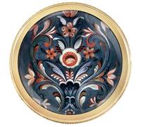 4 Pack Norwegian Rosemaling Folk Style Kitchen Cabinet Knobs Round Golden Aluminum Knobs Knurled Single Hole Drawers Pulls Hardware Cupboard Door Handles