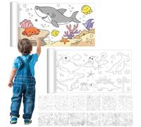 4 Pack Ocean and Dinosaurs Paper Roll for Kids, Colouring Sheets, Drawing Roll of Paper for Kids Toddler, Ideal for DIY Art Craft Party Favors Classroom Activity Supplies
