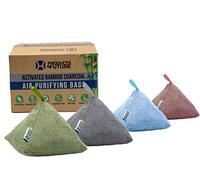 Products4Future® 4 Pack of 200g Naturally Activated Bamboo Charcoal Air Purifying Bags | Natural Home Deodorizer Bags | Charcoal Bags Odor Absorber For Pets | Odor Eliminator Air Freshener