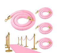 4 Pack Of 4.9 Feet Velvet Rope With Stainless Steel Hooks,Velvet Stanchion Rope,Carpet Ropes,for Crowd Control Stanchion Post Queue Line Barrier(Size:4ft,Color:1)