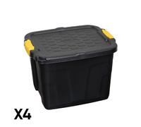 Samuel ALEXANDER 42L Heavy Duty Lockable & Stackable Storage Tub Chest with Clips (4)
