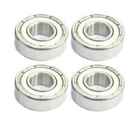 4 Pack of 698Z Deep Groove Shielded Steel Ball Bearings - 8mm x 19mm x 6mm