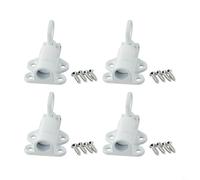 4 Pack of Automatic Aluminum Alloy Latches for Reliable Closure and Security on Doors (White)