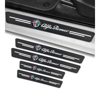 4 Pack Of Car Carbon Fiber Door Sills for 2022 Alfa Romeo Tonale, Car Door Sill Protection with Logo, Carbon Fiber Car Door Sill Protection Sticker