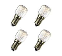 4 Pack of Salt Lamp 15W SES E14 Pygmy Bulbs Fridge, Oven, 300° Heat Resistant Appliance SES Incandescent Dimmable