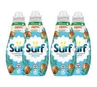 4 pack of Surf Coconut Bliss Concentrated Liquid Detergent 648ml, 24 washes with Long Lasting Fragrance and Natural Essential Oil, For Burst of Uplifting Fragrance