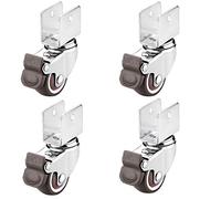 4-Pack Office Chair Wheels - 1.5" Rubber Swivel Casters for Furniture 360° Rotation U-Bracket Design Load Capacity 22KG Includes Screws & Brake Ideal for Cribs
