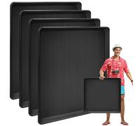 4 Pack Oil Change Drain Pan - 55x58cm Auto Oil Drip Pan, Oil Drip Tray for Under Car Plastic Oil Tray, Mini Fridge Drip Tray for Mini Fridges Air Conditioners Machinery Oil Catch Pan Replacement Tray