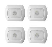 4 Pack Omni USB Rechargeable LED Tap Light, 50 Lumens, 3 LEDs, Adjustable Timer (ON/3min/15min), Easy Install with Magnetic Strip or Screws, Includes 2 USB Charging Cables, 3.7V 600mAh Li-Ion Battery