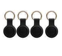 4 Pack Oscanna 2025 Smart GPS tracker Tag compatible with Apple Findmy IOS Only (4 Pack Black Tag +Silicone Keyring Case)