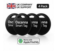 4 Pack Oscanna Tracker Tag Black For Iphone Works With Apple Findmy