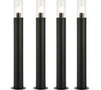 Loops 4 PACK Outdoor Bollard Post Light - 15W E27 LED - 800mm Height - Stainless Steel in Metallics Loops Metallics