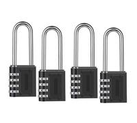 4 Pack Outdoor Combination Padlock Long Shackle Lock 6.5cm Waterproof Digit Resettable