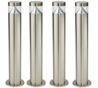 4 Pack Outdoor Garden Bollard Light Steel Pyramid Cool White Led Lamp Post Ip44