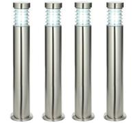 Loops 4 PACK Outdoor IP44 Bollard Light Marine Grade Steel Lamp Post Garden Driveway in Metallics Loops Metallics