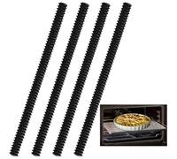 4 Pack Oven Guards for Inside The Oven, Oven Shelf Protectors Silicone Oven Shelf Edge Guards, Oven Shelf Guard Oven Rack Guards Heat Resistant, Protect Against Burns Silicone (Black)