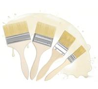 4 Pack Paint Brush Set, Bristle Painting Brush Set, Small Painting Brushes, Furniture Paint Brush,for Decorating, for Walls, Trim & Touch-Ups for Professional Finish, Assorted Sizes