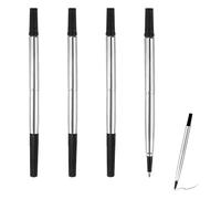 4 Pack Parker Rollerball Refill, Parker Pen Refills Ballpoint, Black Ink Refills, Medium Point 0.7mm, Smooth Writing with Deeply Pigmented Quink Ink, Long-Lasting, Suitable for Most Rollerball Pens