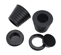 4 Pack Patio Umbrella Hole Reducer Kit with Rubber Cone Wedges and Plastic for Glass Tables, Fits 2 Inch Table Holes and Standard 1.5 Inch Poles, Black