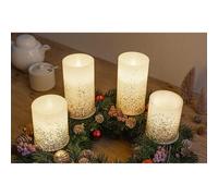 4-Pack Paulmann LED Wax Candles Glowing Glitter Warm White Battery Set