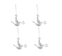 4 Pack Peaceful White Flying Dove, Metal Flying Dove Ornament Dove Figurine Hanging Dove Decorations, Christmas Tree Ornament DIY Craft