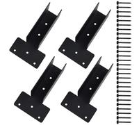 4-Pack Pergola Side Top Mount Brackets Carbon Steel Upper Joint for 2x4 Timber Beams Heavy Duty Gazebo Lumber Connection Kit Black