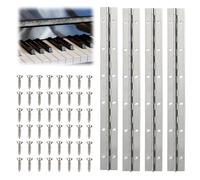 4 Pack Piano Hinge with Screws Stainless Holes Steel Heavy Duty Polished Continuous Folding Width Piano Hinges 30cm Large Boats Butt Long Cabinet Furniture Spring Internal Door Window Cabinet