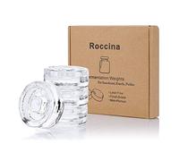 4 Pack Pickle Pebble Glass Fermentation Weights with Easy Grip Handle for Fermenting Sauerkraut,Pickles,Kimchi in Wide Mouth Mason Jar