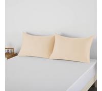 4 Pack Pillow Protector Standard Size 100% Egyptian Cotton Pillow Covers, 400 Thread Count Sateen Weave Cooling Pillow Cases with Zipper Hidden, Breathable Non Noisy Easy Care, Set of 4 (Beige)