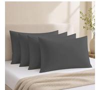 4 Pack Pillowcases Grey 100% Egyptian Cotton 400 TC Housewife Soft Bedding