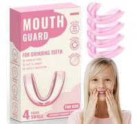 4 Pack Pink Kids Mouth Guard for Grit Grinder,Comfortable Child Night Guard,Moldable Child Bite Protection for Teeth Squeezing, Mouthguard for Kids