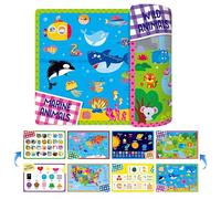 4 Pack Placemats for Kids, Non-Slip Washable Table Mats, Double-sided Reusable Universe, Alphabet, Numbers, Map of USA & World Educational Placemats for Home, Kindergarten, Classroom, Nursery