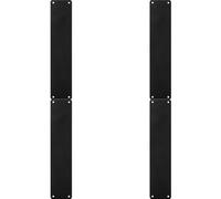 4 Pack - Plain Door Finger Plate 350 x 75mm - Matt Black Steel Push Plate