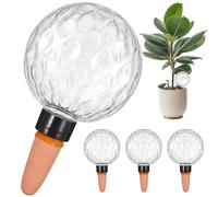 4 Pack Plant Watering Globes 500ML Self Watering System Plants Spikes Transparent Plant Waterer Device Vacation Automatic Plants Waterer Bulbs for Indoor Outdoor Flower Pot Succulents(Rhombus)