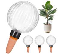 4 Pack Plant Watering Globes 500ML Self Watering System Plants SpikeTransparent Plant Waterer Devices Vacation Automatic Plants Waterer Bulbs for Indoor Outdoor Flower Pot Succulents(Petal)