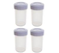 4-Pack Plastic Beakers with Lids, 0.4L Spill-Proof Drinking Cups, UK Made