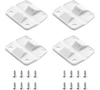 4 Pack Plastic Camping Cooler Hinges With Screws Replacement Kit Fit For Coleman Cooler 1-7/16" X 1-1/2" White Latch Hinge Parts, Portable Cooler Hardware