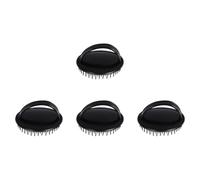 4 Pack Plastic Hair Scalp Massager for Shower Shampooing | Wet and Dry Use, Black Finish, Suitable for PET Grooming and Boys and Girls, Four-piece Set