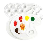 4 Pack Plastic Paint Palette for Children, 10 Wells Artist Mixing Tray for Watercolour, Acrylic & Oil Paint Reusable Easy Clean Art Supplies
