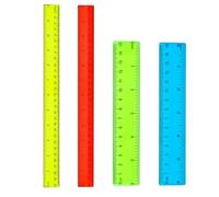 4 Pack Plastic Ruler Set,30CM,15CM Shatterproof Clear Ruler, Dual Scale Transparent Straight Measuring Tool for School, Office, Classroom, Student Supplies, Math Education(2PCS 30cm,2PCS 15cm)
