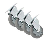 4 Pack Plate Caster, Swivel Wheel, Furniture Universal Casters, Castors With Brake, Industrial Casters, Heavy Duty Swivel Casters