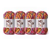 4 Pack Plush Chenille Chunky Yarn - Fluffy Velvet Yarn Crochet for Blanket Knitting and Crocheting - Soft Baby Yarns for Crocheting - Amigurumi Crochet Yarns 100g (87yds) (4 Sunrise)