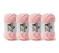 4 Pack Plush Chenille Chunky Yarn - Fluffy Velvet Yarn Crochet for Blanket Knitting and Crocheting - Soft Baby Yarns for Crocheting - Amigurumi Crochet Yarns 100g (87yds) (4 Pink)