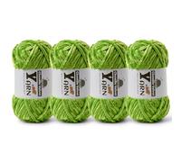 4 Pack Plush Chenille Chunky Yarn - Fluffy Velvet Yarn Crochet for Blanket Knitting and Crocheting - Soft Baby Yarns for Crocheting - Amigurumi Crochet Yarns 100g (87yds) (4 Emerald Green)