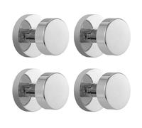 4 Pack Polished Chrome Dummy Door Knobs Interior, One-Sided Silver Door Knobs for Closets and French Double Doors, Non-Turning Round Modern Door Handles