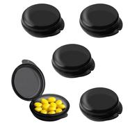 4 Pack Portable Mini Pill Case Small Pill Organizer Box Vitamin Holder Travel Pill Container for Pocket Purse Pills Storage Box for Vitamins, Fish Oil & Supplements(Round-Black)