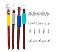 4-Pack Pottery Carving Tool Set with 20 Interchangeable Blades - Adjustable Angle Ceramic Trimming Tools for Clay Sculpting, Sgraffito, Fluting & Detail Work